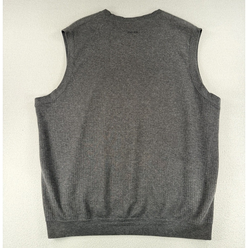 Ping Mens Sleeveless V Neck Golf Sweater Classic Gray Cotton LARGE - Picture 5 of 6